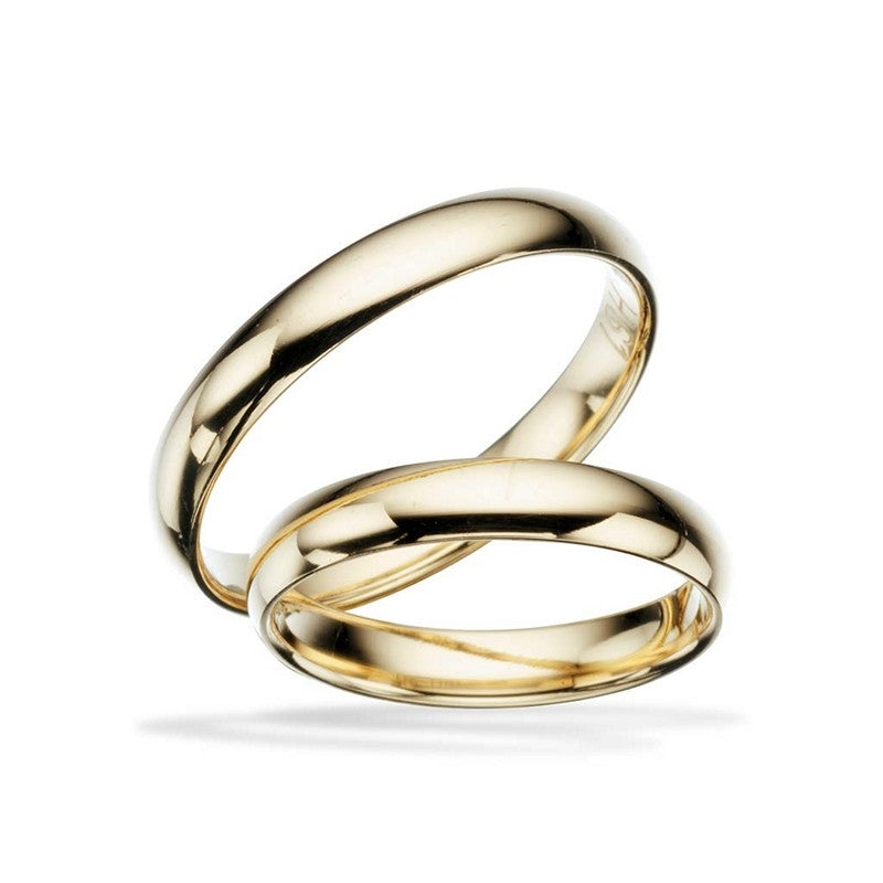 Tidløse Scrouples vielsesringe i 8 eller 14 karat guld med blank overflade, 3,5 mm